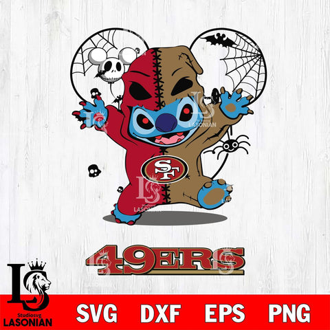 San Francisco 49ers Stitch Horror Halloween 2 Svg Eps Dxf Png File, Digital Download, Instant Download