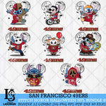 San Francisco 49ers Stitch Horror Halloween Bundle 8 Svg Eps Dxf Png File, Digital Download, Instant Download
