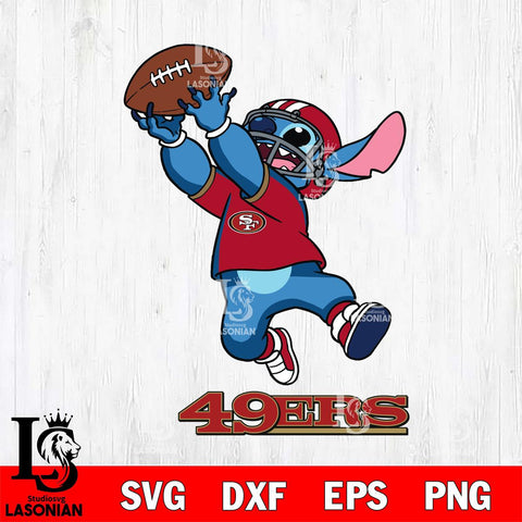 San Francisco 49ers Stitch Rugby Ball SVG DXF EPS PNG FILE, Stitch File Cut,NFL Digital Download,Instant Download, Silhouette