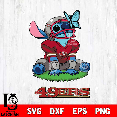San Francisco 49ers Stitch Rugby Ball Sport SVG DXF EPS PNG FILE, Stitch File Cut,NFL Digital Download,Instant Download, Silhouette