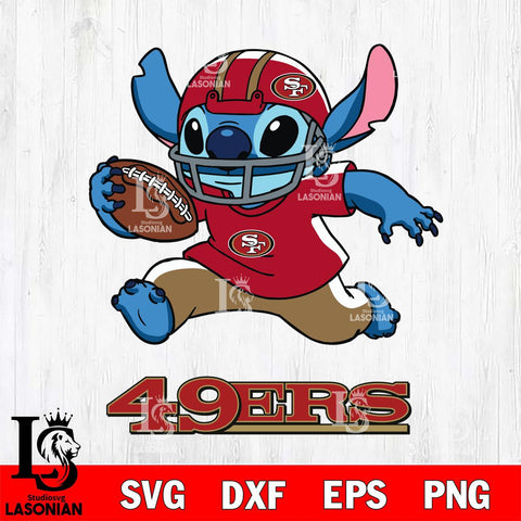 San Francisco 49ers Stitch Run Football SVG DXF EPS PNG FILE, Stitch File Cut,NFL Digital Download,Instant Download, Silhouette