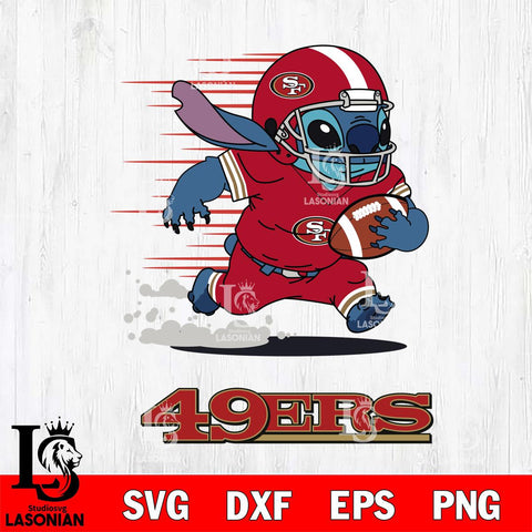 San Francisco 49ers Stitch Run Football SVG DXF EPS PNG FILE, NFL File Cut, Digital Download,Instant Download, Silhouette, Cricut