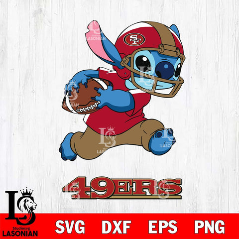 San Francisco 49ers Stitch Run Rugby Ball SVG DXF EPS PNG FILE, Stitch File Cut,NFL Digital Download,Instant Download, Silhouette
