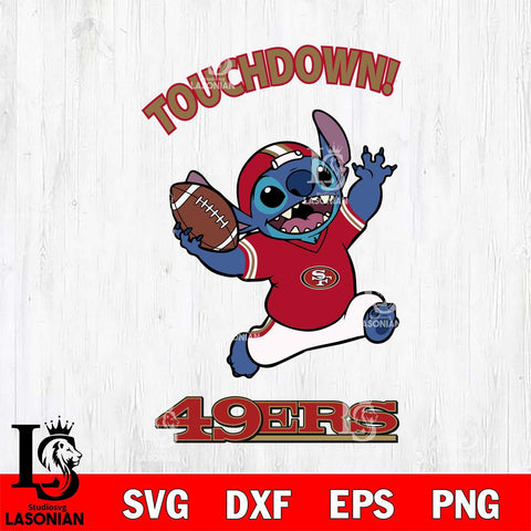 San Francisco 49ers Stitch Touchdown SVG DXF EPS PNG FILE, NFL File Cut, Digital Download,Instant Download, Silhouette, Cricut