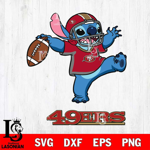 San Francisco 49ers Stitch dance rugby ball SVG DXF EPS PNG FILE, Stitch File Cut,NFL Digital Download,Instant Download, Silhouette