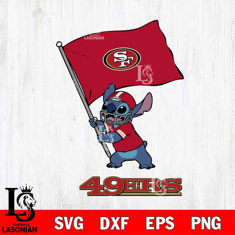 San Francisco 49ers Stitch flag SVG DXF EPS PNG FILE, NFL File Cut, Digital Download,Instant Download, Silhouette, Cricut