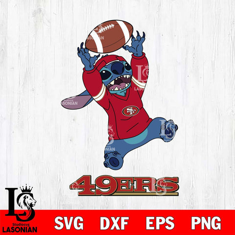 San Francisco 49ers Stitch playing football SVG DXF EPS PNG FILE, NFL File Cut, Digital Download,Instant Download, Silhouette, Cricut