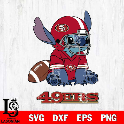 San Francisco 49ers Stitch with a football SVG DXF EPS PNG FILE, NFL File Cut, Digital Download,Instant Download, Silhouette, Cricut