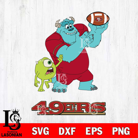 San Francisco 49ers Sully & Mike Football Cricut,Christmas SVG DXF EPS PNG FILE, Digital Download,Instant Download, Silhouette