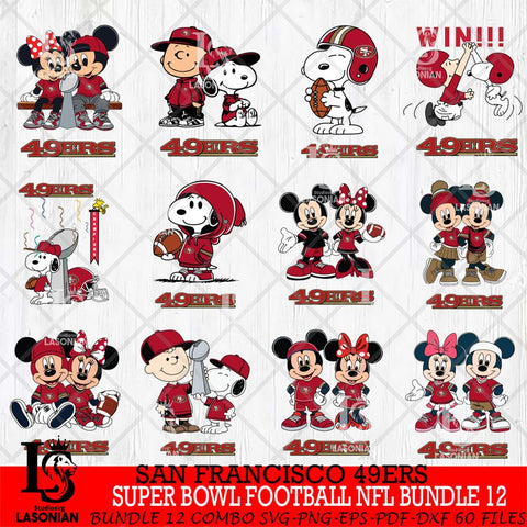 San Francisco 49ers Super Bowl NFL Bundle 12 Svg Eps Dxf Png File, NFL svg , Digital Download , Instant Download, Cricut File
