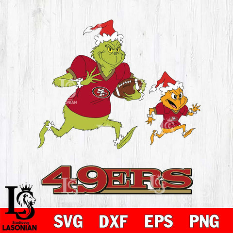 San Francisco 49ers The Grinch & Max Football Cricut,Christmas SVG DXF EPS PNG FILE, Digital Download,Instant Download, Silhouette