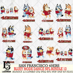 San Francisco 49ers  Bluey Dance NFL Bundle 12 SVG Eps Dxf Png File, Digital Download, Instant Download