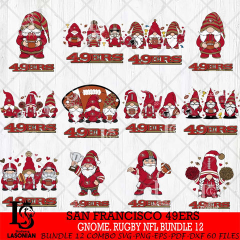 San Francisco 49ers  Gnome Football NFL Bundle File Cut, NFL SVG, Digital Download , CHRISTMAS Criucut , Silhouette