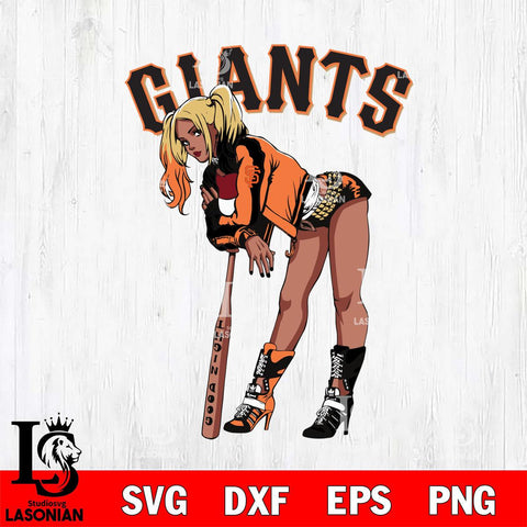 San Francisco Giants Black Fan Girl Harley Quinn MLB Svg Eps Dxf Png File, Digital Download, Instant Download