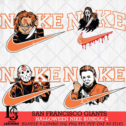 San Francisco Giants Halloween Nike MLB Bundle 4 Svg Eps Dxf Png File, Digital Download, Instant Download