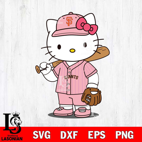 San Francisco Giants Hello Kitty Pink Player SVG DXF EPS PNG FILE, MLB File Cut,Hello Kitty Digital Download,Instant Download, Silhouette