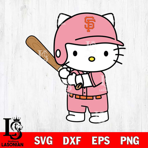 San Francisco Giants Hello Kitty Player SVG DXF EPS PNG FILE, MLB File Cut,Hello Kitty Digital Download,Instant Download, Silhouette