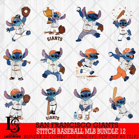 San Francisco Giants Stitch Baseball MLB Bundle 12 SVG DXF EPS PNG FILE, bundle MLB File Cut, Digital Download,Instant Download, Silhouette, Cricut