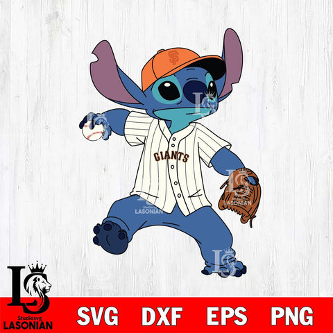 San Francisco Giants Stitch throwing a baseball SVG DXF EPS PNG FILE, MLB File Cut, Digital Download,Instant Download, Silhouette, Stitch Cricut