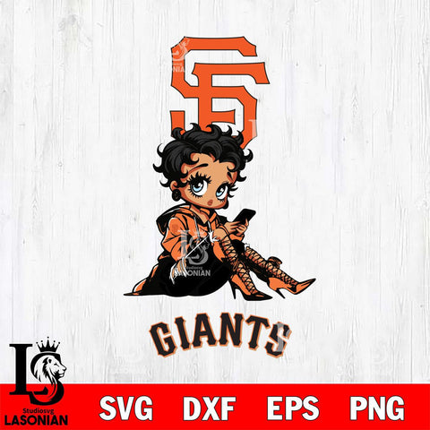 San Francisco Giants Style Black Fan Girl Betty Boop