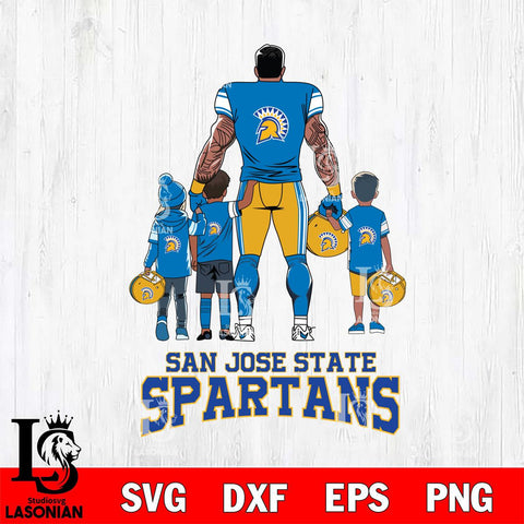 San José State Spartans 4 Father and son Rugby SVG DXF EPS PNG FILE,NCAA SVG, Father day Digital Download,Instant Download, Silhouette