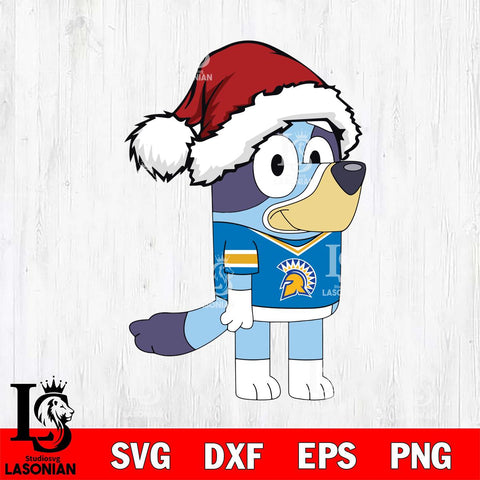 San José State Spartans Bluey Cartoon Christmas Svg Eps Dxf Png File, Digital Download, Instant Download