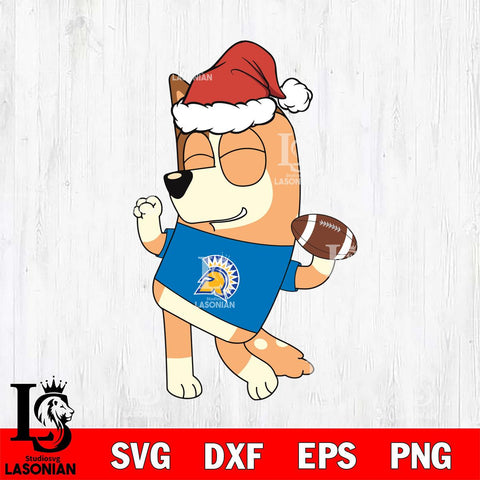 San José State Spartans Bluey Chilli Christmas Svg Eps Dxf Png File, Digital Download, Instant Download