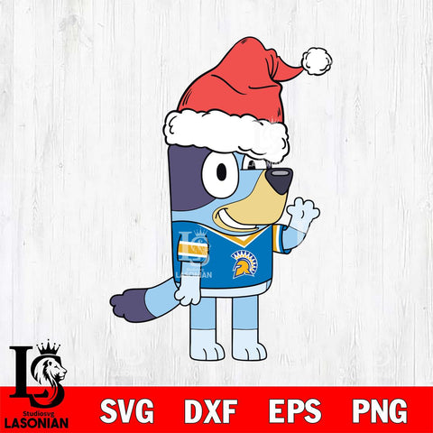 San José State Spartans Bluey Christmas Svg Eps Dxf Png File, Digital Download, Instant Download