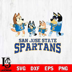 San José State Spartans Bluey Dance Squats Svg Eps Dxf Png File, Digital Download, Instant Download