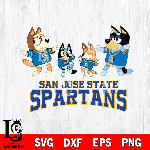 San José State Spartans Bluey Dance Squats Svg Eps Dxf Png File, Digital Download, Instant Download