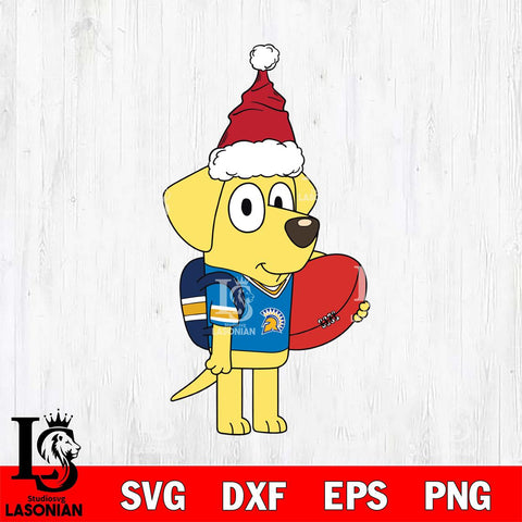 San José State Spartans Bluey Lucky Christmas Svg Eps Dxf Png File, Digital Download, Instant Download