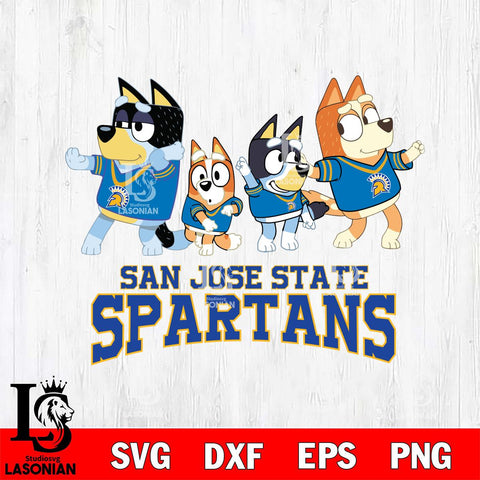 San José State Spartans Bluey Mode Dance Squats Svg Eps Dxf Png File, Digital Download, Instant Download