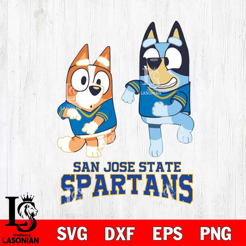 San José State Spartans Bluey with Chilli Dance Svg Eps Dxf Png File, Digital Download, Instant Download
