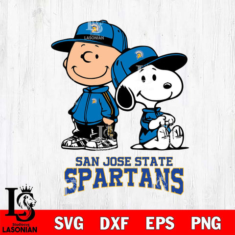 San José State Spartans Charlie Brown Snoopy Champions Svg Eps Dxf Png File, NCAA svg , Digital Download , Instant Download, Cricut File