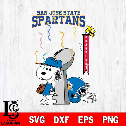 San José State Spartans Charlie Brown and Snoopy Super Bowl Svg Eps Dxf Png File, NCAA svg , Digital Download , Instant Download, Cricut File