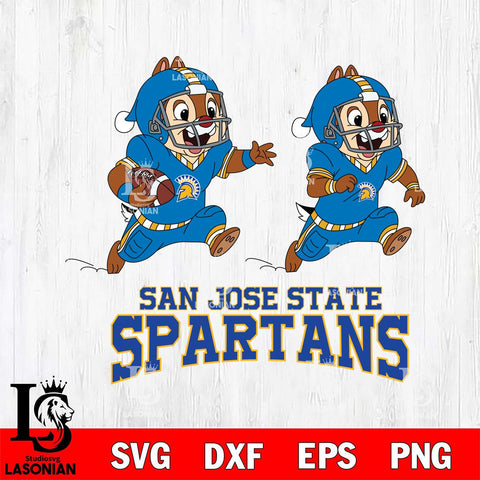San José State Spartans Chip & Dale Football Cricut,Christmas SVG DXF EPS PNG FILE, NCAA Digital Download,Instant Download, Silhouette