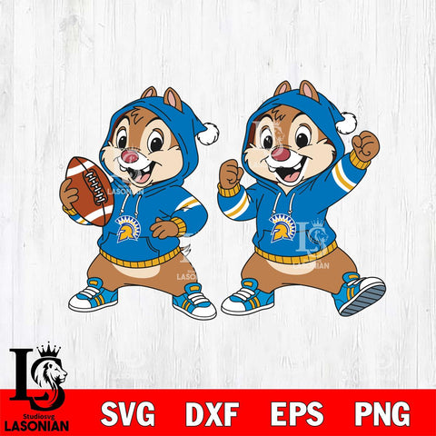 San José State Spartans Chip và Dale Football File Cut, NCAA SVG DXF EPS PNG FILE, Digital Download , Criucut , Silhouette