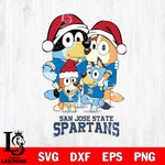 San José State Spartans Christmas Bluey Family Sport Cut Files,Bluey Cricut,Christmas Svg , Bluey svg , Digital Download, dxf eps png pdf file
