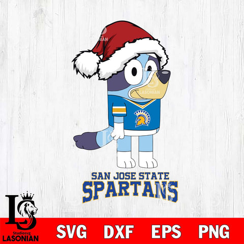 San José State Spartans Christmas Bluey Hat Cut Files,Bluey Cricut,Christmas Svg , Bluey svg , Digital Download, dxf eps png pdf file