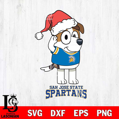 San José State Spartans Christmas Bluey Jack Sport Cut Files,Bluey Cricut,Christmas Svg , Bluey svg , Digital Download, dxf eps png pdf file