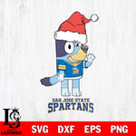 San José State Spartans Christmas Bluey Say Hi Cut Files,Bluey Cricut,Christmas Svg , Bluey svg , Digital Download, dxf eps png pdf file