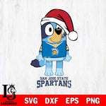 San José State Spartans Christmas Bluey Sport Cut Files,Bluey Cricut,Christmas Svg , Bluey svg , Digital Download, dxf eps png pdf file