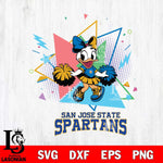 San José State Spartans Cute Daisy Duck Cheerleader SVG DXF EPS PNG FILE, NCAA File Cut,Digital Download,Instant Download