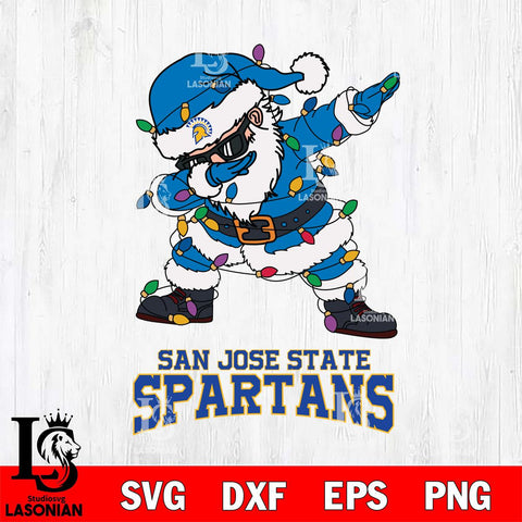 San José State Spartans Dabbing Santa Claus Ugly Christmas Svg dxf eps png pdf file,NCAA svg,Digital Download,Cricut file