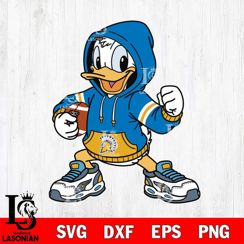 San José State Spartans Donald Duck Disney Christmas File Cut, NCAA SVG DXF EPS PNG FILE, Digital Download , Criucut , Silhouette
