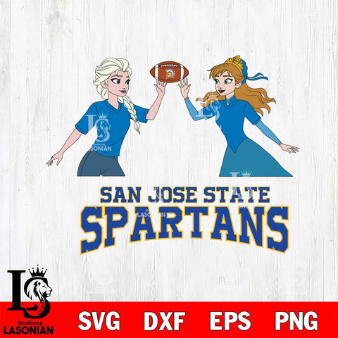 San José State Spartans Elsa & Anna Football Cricut,Christmas SVG DXF EPS PNG FILE, NCAA Digital Download,Instant Download, Silhouette
