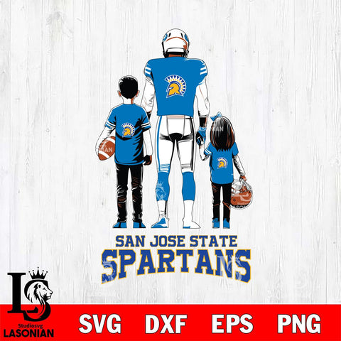 San José State Spartans Father And Child Football SVG DXF EPS PNG FILE,NCAA SVG, Father day Digital Download,Instant Download, Silhouette