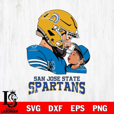San José State Spartans Father And Child Rugby SVG DXF EPS PNG FILE,NCAA SVG, Father day Digital Download,Instant Download, Silhouette