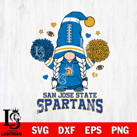 San José State Spartans Gnome cheerleader File Cut, NCAA SVG, Digital Download , Criucut , Silhouette