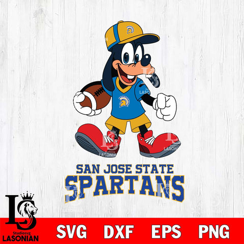 San José State Spartans Goofy Football Player SVG DXF EPS PNG FILE,NCAA svg ,Football Digital Download,Instant Download, Silhouette